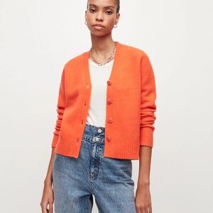 Allsaints Orange Wool Blend Rufa Cardigan - Size S